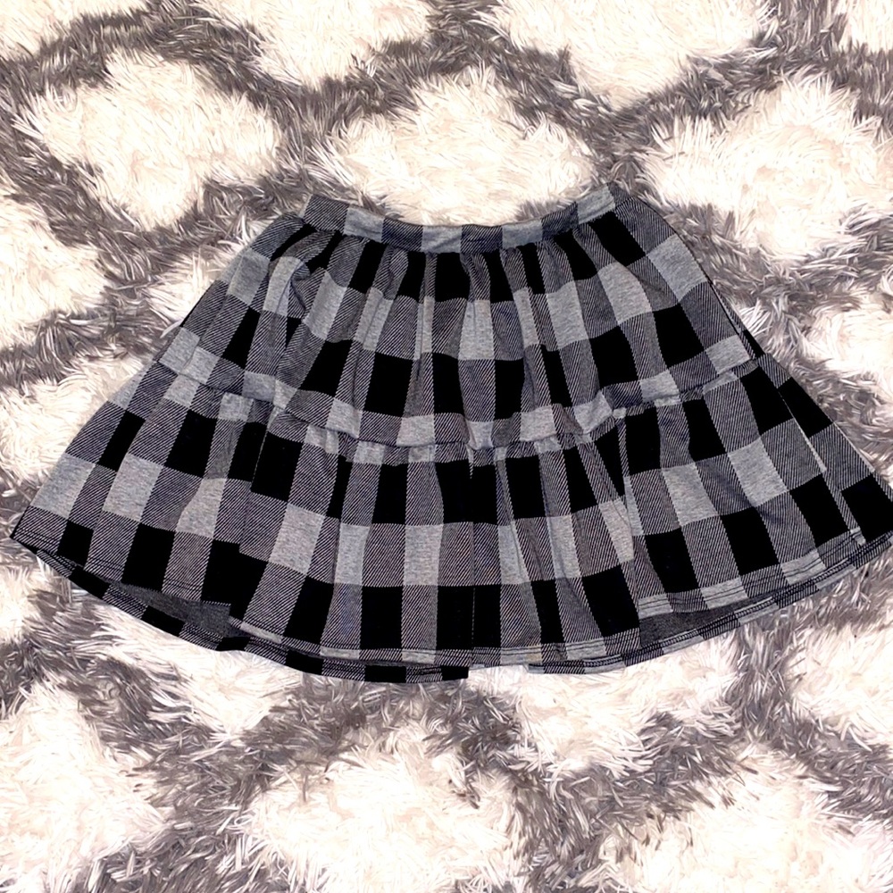 Gray and black plaid skater skirt size medium